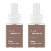 Pura front packaging of Cozy Cashmere 2-pack showing product and benefits