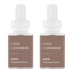 Pura front packaging of Cozy Cashmere 2-pack showing product and benefits