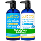 PURA D'OR front packaging duo showing 16oz bottles and benefits