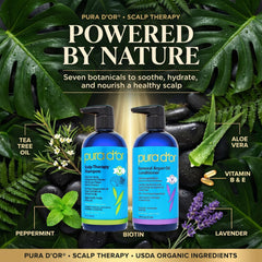 PURA D'OR shampoo lather texture illustrating gentle, effective cleansing