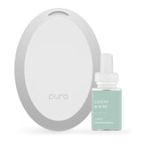 Pura Home Mini front view showing compact diffuser and plug benefit