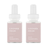 Pura front packaging showing two Simply Lavender refill vials and clear branding benefit easy identification