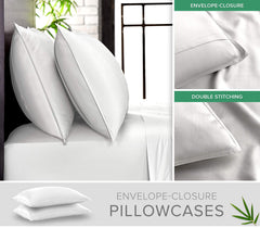 Pure Bamboo envelope pillowcase overlap demonstrating neat closure benefit