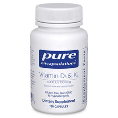 Pure Encapsulations bottle front showing supplement benefits and branding