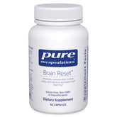 Pure Encapsulations Brain Reset front packaging showing bottle and label benefits
