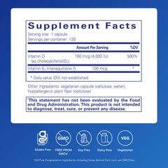 Pure Encapsulations vitamin D3 K2 capsule close-up highlighting smooth texture