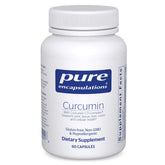 Pure Encapsulations bottle front view showing curcumin capsules and clean-label benefit