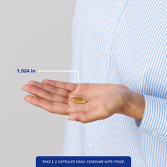 Pure Encapsulations single capsule in hand demonstrating easy-swallow benefit
