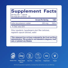 Pure Encapsulations close-up of a single iodine capsule highlighting easy swallowing