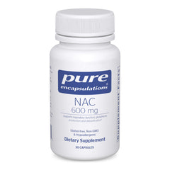 Pure Encapsulations bottle front showing NAC 600 mg for clean antioxidant support