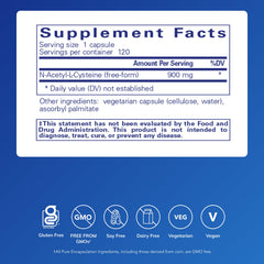 Close-up of Pure Encapsulations NAC capsule texture demonstrating purity and easy swallowing