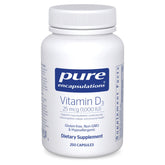 Pure Encapsulations front packaging showing vitamin D3 benefits
