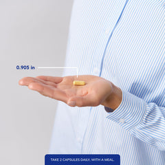 Pure Encapsulations bottle beside a ruler to show capsule scale and serving clarity