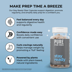 Pure for Men natural ingredients display with psyllium flax and chia