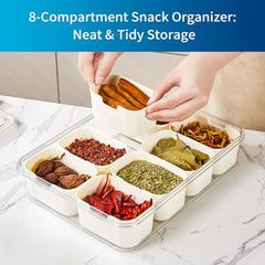 Pure Future top-down view of eight compartments for neat portioning benefit
