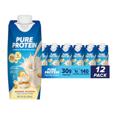 Pure Protein front packaging showing banana pudding flavor and convenience