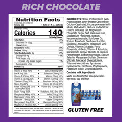 Pure Protein chocolate shake poured into glass showing creamy texture