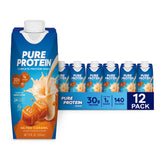 Pure Protein front bottle showing salted caramel label and nutrition benefits