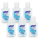 PURELL front packaging showing six 2 fl oz bottles and convenience