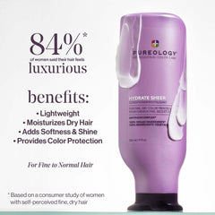 Pureology conditioner texture on palm highlighting light, non-greasy consistency and easy spread
