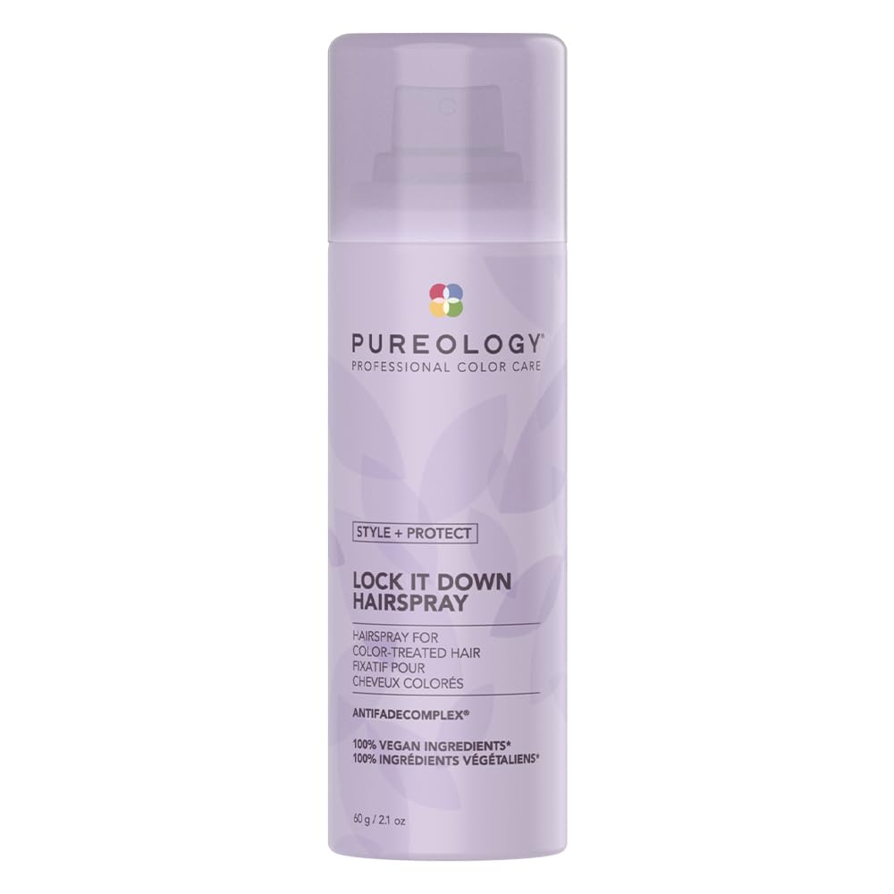 Pureology front packaging showing full 11 oz hairspray and hold claim