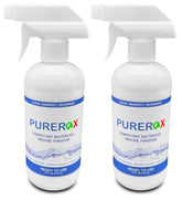 PUREROX front label showing product name and claims for fast disinfection