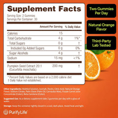 Purify Life label and ingredients panel showing clean formula and transparency