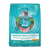 Purina ONE 22 lb bag front view showing turkey-first formula and benefits