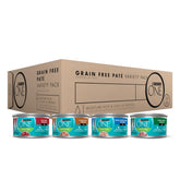 Purina ONE front can stack showing labels and flavor variety for easy selection