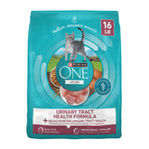 Purina ONE front packaging showing 16 lb bag and urinary support benefit