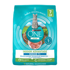 Purina ONE front packaging showing 7 lb bag and branding benefits