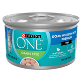 Purina ONE front packaging showing ocean whitefish and benefits