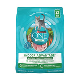 Purina ONE front packaging showing indoor formula and benefits