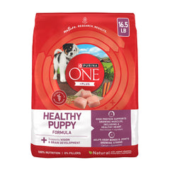 Purina ONE front packaging showing chicken-focused puppy nutrition benefit