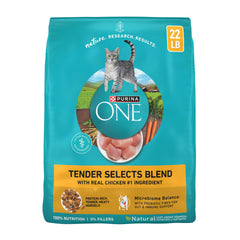 Purina ONE front packaging showing 22 lb bag and brand benefits