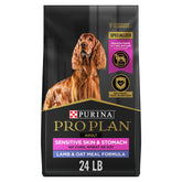 Purina Pro Plan front bag showing 24 lb packaging and clear formula benefit