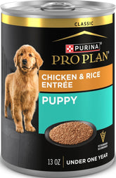Purina Pro Plan front can display showing brand and chicken benefit