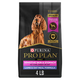 Purina Pro Plan front of bag showing lamb formula and benefits