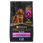 Purina Pro Plan front packaging showing lamb and oat meal benefits