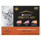 Purina Pro Plan front packaging showing 24 cans and variety benefits