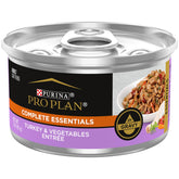Purina Pro Plan front packaging showing 24 cans and turkey image, clear selection benefit