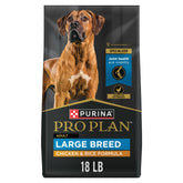 Purina Pro Plan large bag front showing chicken and rice benefits