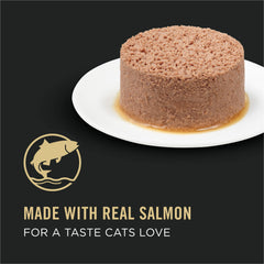 Purina Pro Plan open can showing smooth pate texture that supports easy eating