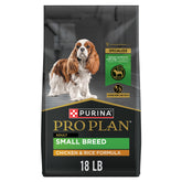 Purina Pro Plan front of 18 lb bag showing formula benefits