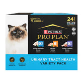Purina Pro Plan front view of variety pack displaying can assortment and convenience