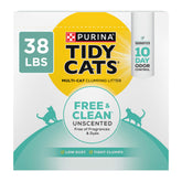 Purina Tidy Cats front box showing 38 lb packaging and benefits