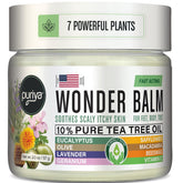 Puriya Wonder Balm front jar showing compact 2 oz size and label benefits