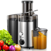 QCen juicer front view showing compact design and easy controls for faster juicing