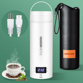 QRAGJBM front view showing compact kettle and visible handle for travel convenience