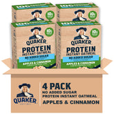Quaker front packaging showing apple cinnamon packets and product benefits